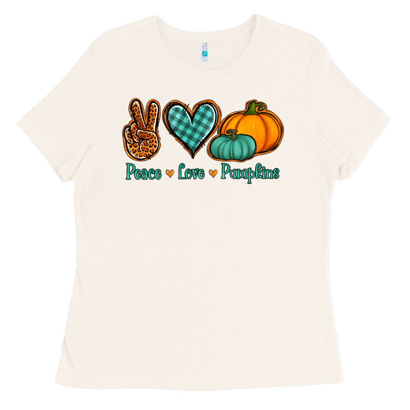 Peace Love Pumpkins Ladies Tee by NancyCooperArtShop | Teevron