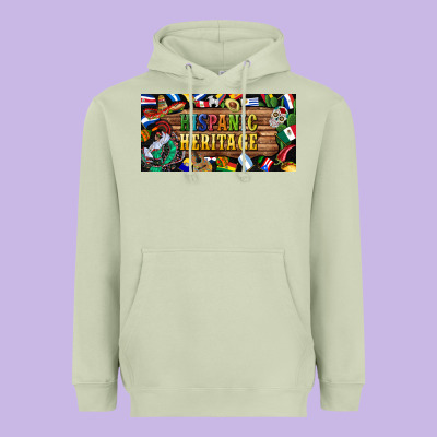 Hispanic Heritage License Plate Heavyweight Hoodie Designed By Bundleandbundleshop