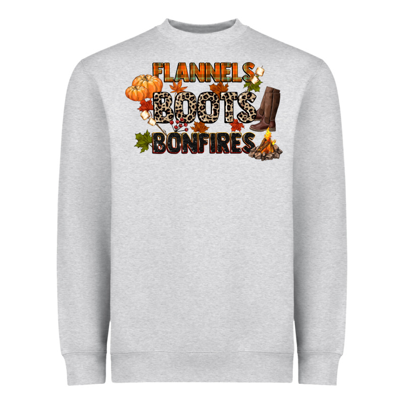 Flannels Boots And Bonfires Heavyweight Sweatshirt by CowGirlArtShop | Teevron