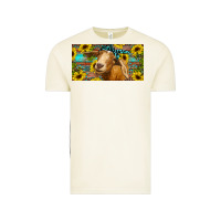 Vintage Arctic Goat with sunflowers and leopard Vintage Tee - RanaPortraitStore
