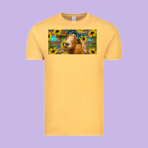 Goat With Sunflowers And Leopard Vintage Tee Designed By Ranaportraitstore
