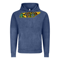 Vintage Denim Western Tenessee Map Sunflower Pattern Vintage Hoodie - Bettercallsaul