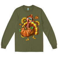 Army Green Thanksgiving Turkey Long Sleeve Tee - texasbilliewilder