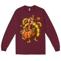 Burgundy Thanksgiving Turkey Long Sleeve Tee - texasbilliewilder
