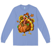 Colony Blue Thanksgiving Turkey Long Sleeve Tee - texasbilliewilder
