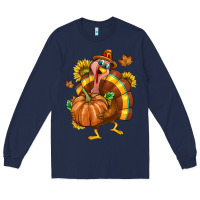Navy Thanksgiving Turkey Long Sleeve Tee - texasbilliewilder