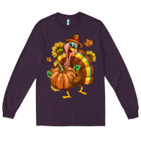 Plum Thanksgiving Turkey Long Sleeve Tee - texasbilliewilder