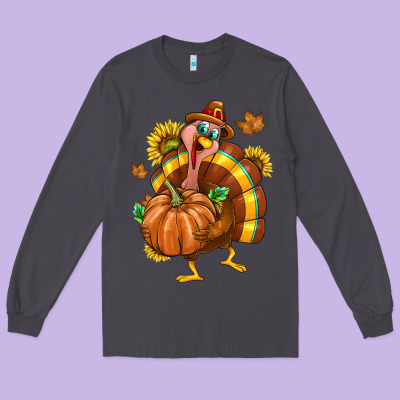 Thanksgiving Turkey Long Sleeve Tee Designed By Texasbilliewilder