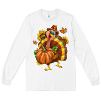 White Thanksgiving Turkey Long Sleeve Tee - texasbilliewilder