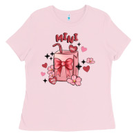 Bubblegum Pink mini coffee cups Ladies Tee - MaliasSmallBusiness