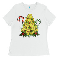 White softball christmas tree Ladies Tee - RanaPortraitStore