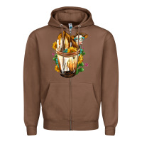 Chestnut Simmental Cow Bobba Cup Zipper Hoodie - FaDigitalArtStudio