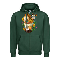 Sports Green Simmental Cow Bobba Cup Zipper Hoodie - FaDigitalArtStudio