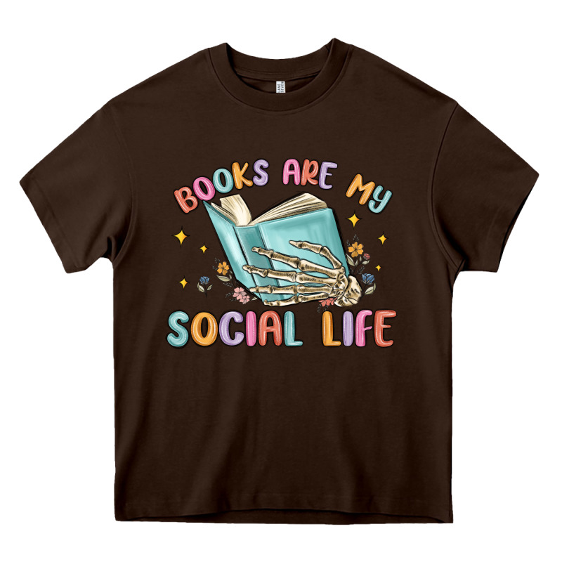 Books Are My Social Life Heavy Core Tee by MaliasSmallBusiness | Teevron
