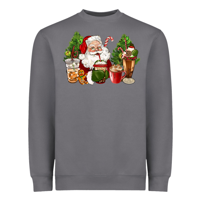 Santa Coffee Cups Christmas Heavyweight Sweatshirt by CowGirlArtShop | Teevron