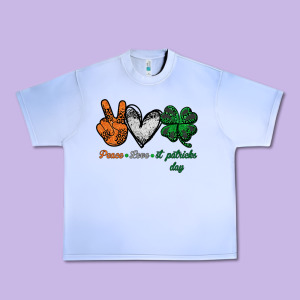Peace Love St Patrick's Day Urban Heavy Tee Designed By Bettercallsaul