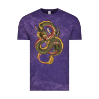 Cloud Purple green and yellow dragon Vintage Tee - RanaPortraitStore