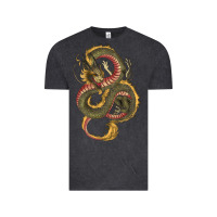 Vintage Black green and yellow dragon Vintage Tee - RanaPortraitStore