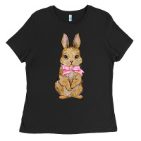 Black Easter rabbit Ladies Tee - NancyCooperArtShop