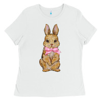 White Easter rabbit Ladies Tee - NancyCooperArtShop