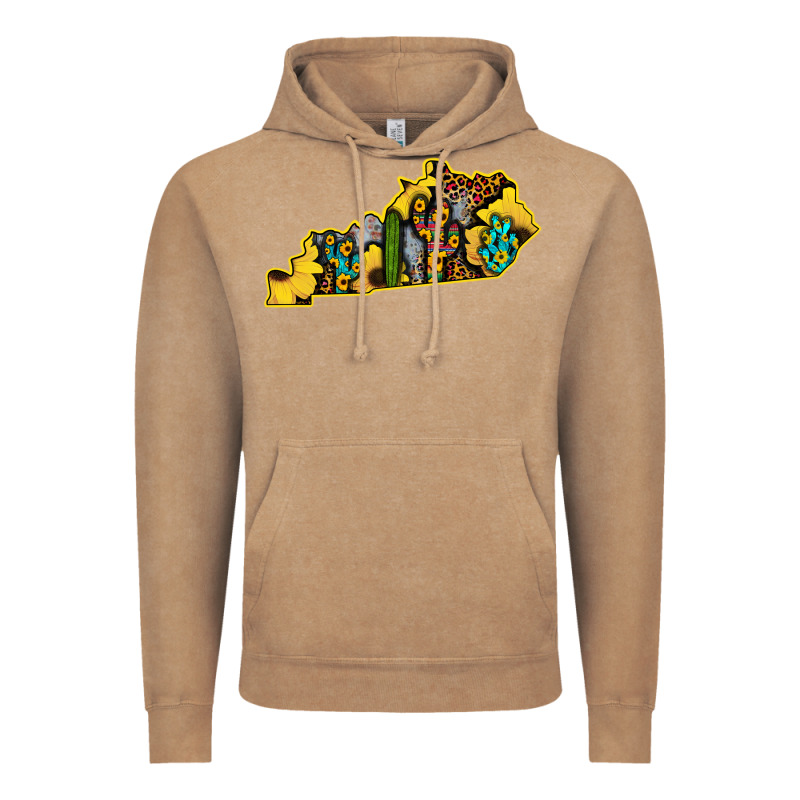Kentucky Map Western Sunflower Pattern Vintage Hoodie by Bettercallsaul | Teevron