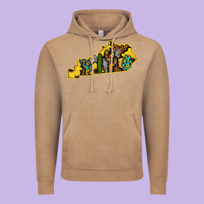 Kentucky Map Western Sunflower Pattern Vintage Hoodie Designed By Bettercallsaul