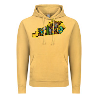 Vintage Mustard Kentucky Map Western Sunflower Pattern Vintage Hoodie - Bettercallsaul