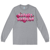 Heather Grey Badass warrior Breast Cancer Long Sleeve Tee - NancyCooperArtShop
