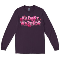 Plum Badass warrior Breast Cancer Long Sleeve Tee - NancyCooperArtShop