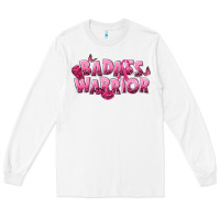 White Badass warrior Breast Cancer Long Sleeve Tee - NancyCooperArtShop