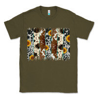 Army Green sunflower cowhide brush stroke Classic Tee - Artiststas