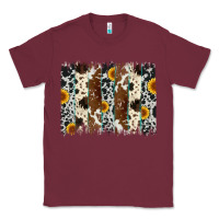 Burgundy sunflower cowhide brush stroke Classic Tee - Artiststas