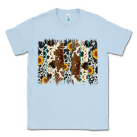 Dusty Blue sunflower cowhide brush stroke Classic Tee - Artiststas