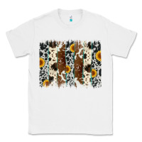 White sunflower cowhide brush stroke Classic Tee - Artiststas