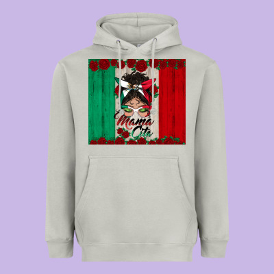 Mexican Messy Bun Mamacita Heavyweight Hoodie Designed By Bundleandbundleshop