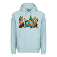 Blue Mist Camping Coffee Cups Premium Hoodie - FaDigitalArtStudio