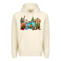 Sandshell Camping Coffee Cups Premium Hoodie - FaDigitalArtStudio