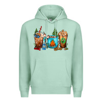 Seafoam Camping Coffee Cups Premium Hoodie - FaDigitalArtStudio