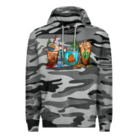 Slate Camo Camping Coffee Cups Premium Hoodie - FaDigitalArtStudio