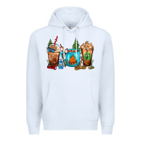 White Camping Coffee Cups Premium Hoodie - FaDigitalArtStudio