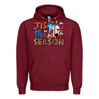 Burgundy tis the season  soccer  frappe coffee Zipper Hoodie - FaDigitalArtStudio