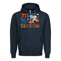Navy tis the season  soccer  frappe coffee Zipper Hoodie - FaDigitalArtStudio