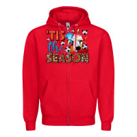 Red tis the season  soccer  frappe coffee Zipper Hoodie - FaDigitalArtStudio