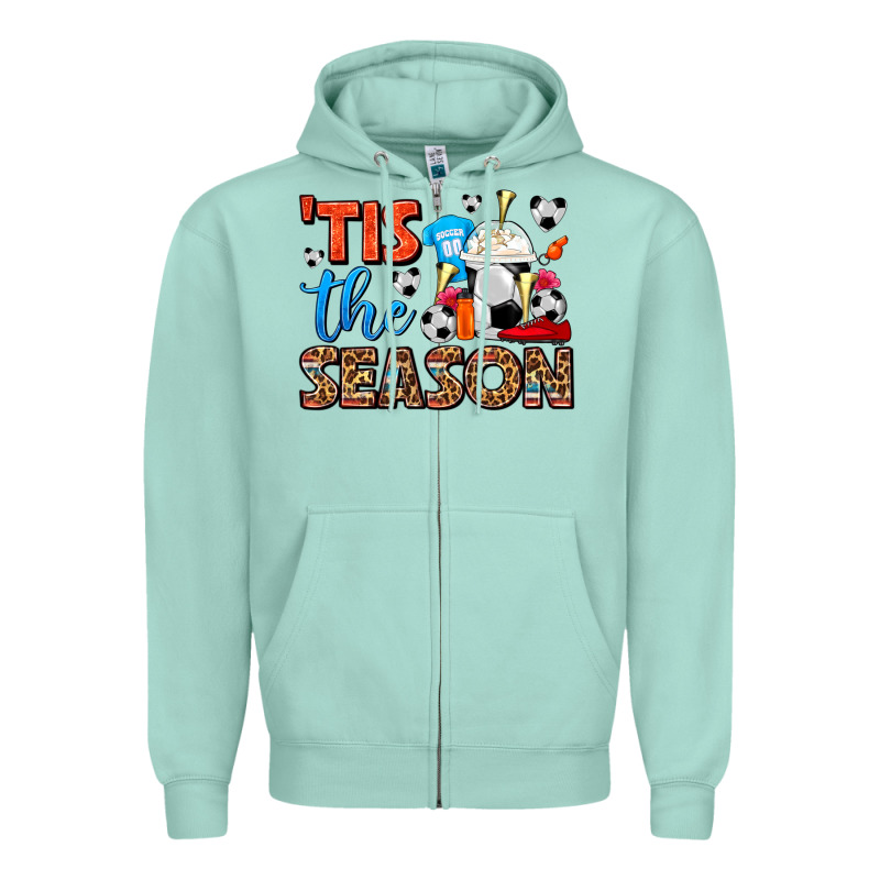 Tis The Season  Soccer  Frappe Coffee Zipper Hoodie by FaDigitalArtStudio | Teevron