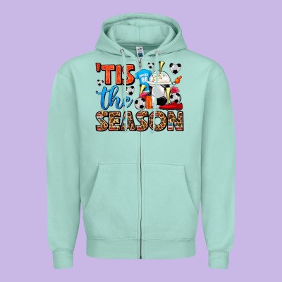 Tis The Season  Soccer  Frappe Coffee Zipper Hoodie Designed By Fadigitalartstudio