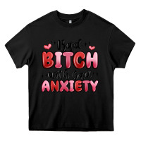 Black bad bitch with bad anxiety Heavy Core Tee - MaliasSmallBusiness