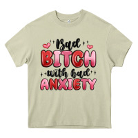 Mossy bad bitch with bad anxiety Heavy Core Tee - MaliasSmallBusiness