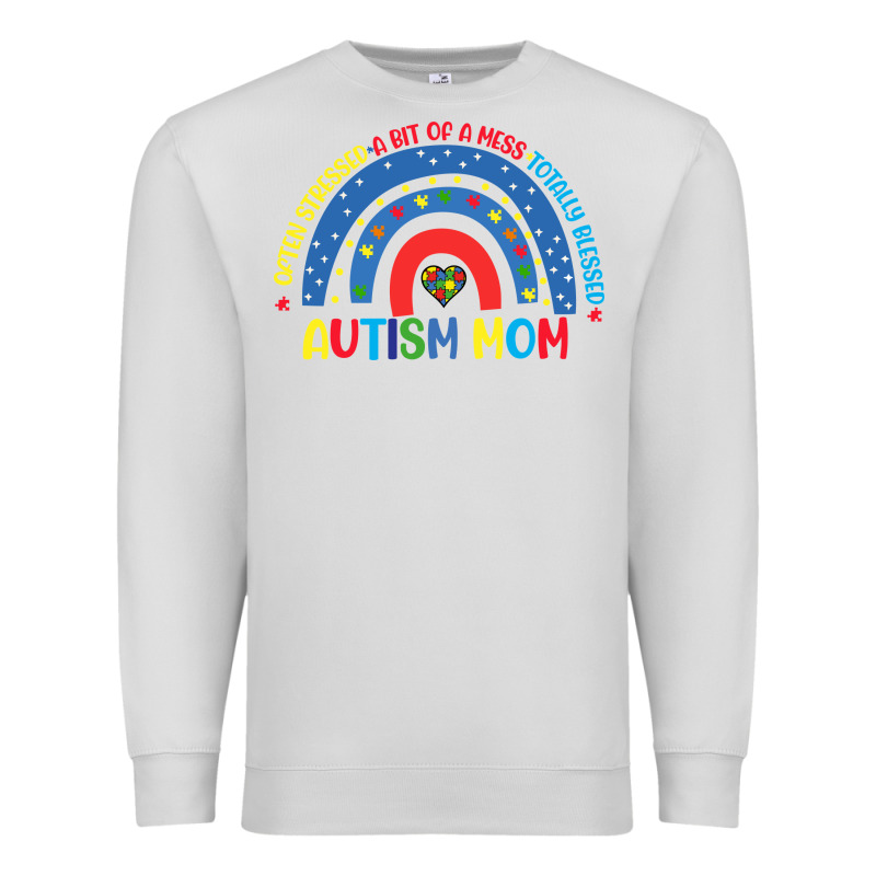 Often Stressed A Bit Of A Mess Totally Blessed Aut Premium Sweatshirt by CowhideDigitalArt | Teevron