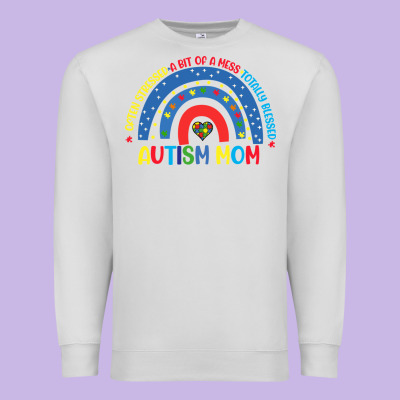 Often Stressed A Bit Of A Mess Totally Blessed Aut Premium Sweatshirt Designed By Cowhidedigitalart