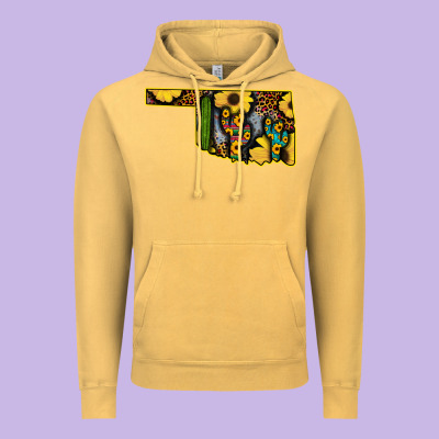 Western Oklahoma Map Sunflower Pattern Vintage Hoodie Designed By Bettercallsaul